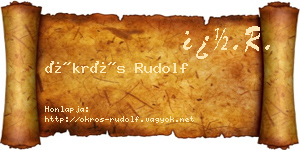 Ökrös Rudolf névjegykártya